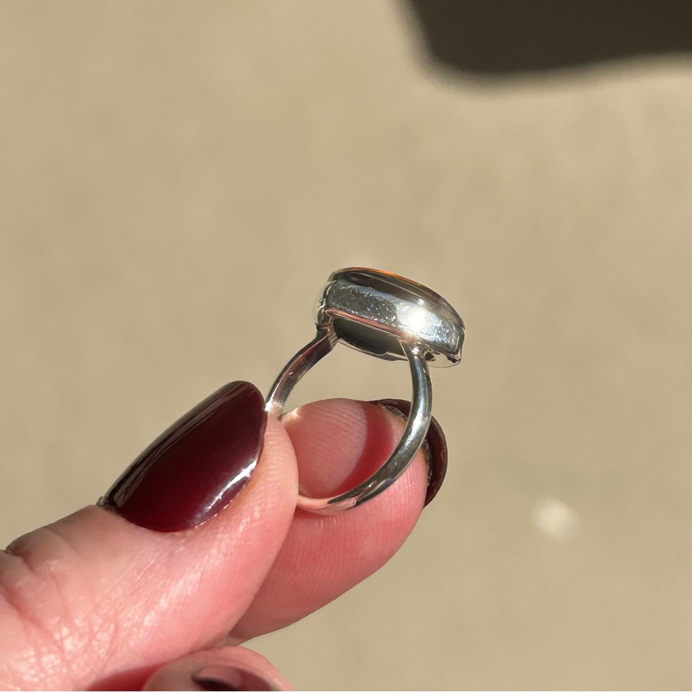 925 Sterling Silver Royal Opal Heart-Shaped Ring - Picture 7 of 15
